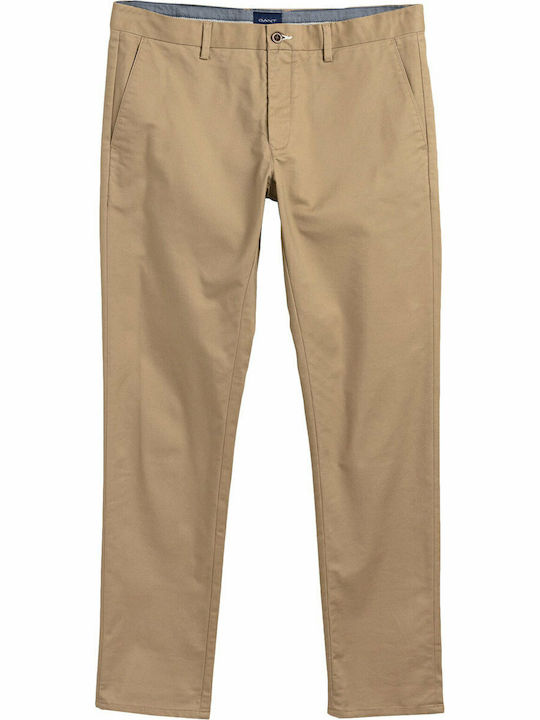 Trousers Chino Elastic in Slim Fit Beige