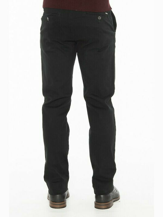 Double Men's Trousers Chino Elastic Black