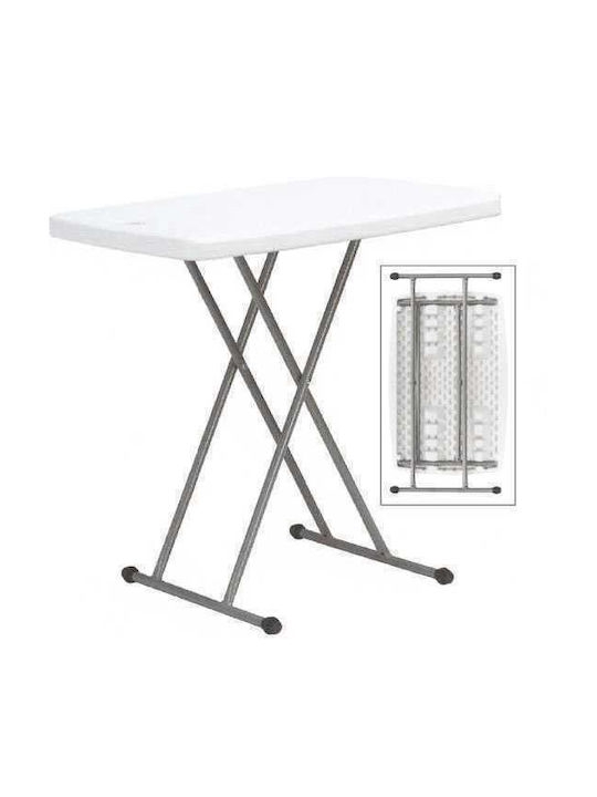 Catering Outdoor Foldable Table with Plastic Surface and Metal Frame White 74x50x54cm