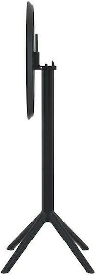 Sky Outdoor Bar Foldable Polypropylene Table Black 60x60x108cm