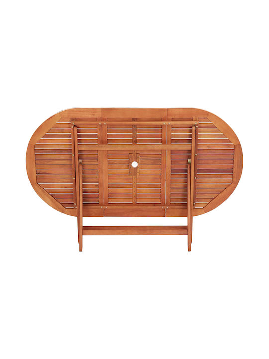 Outdoor Dinner Foldable Wood Table Natural 160x85x75cm