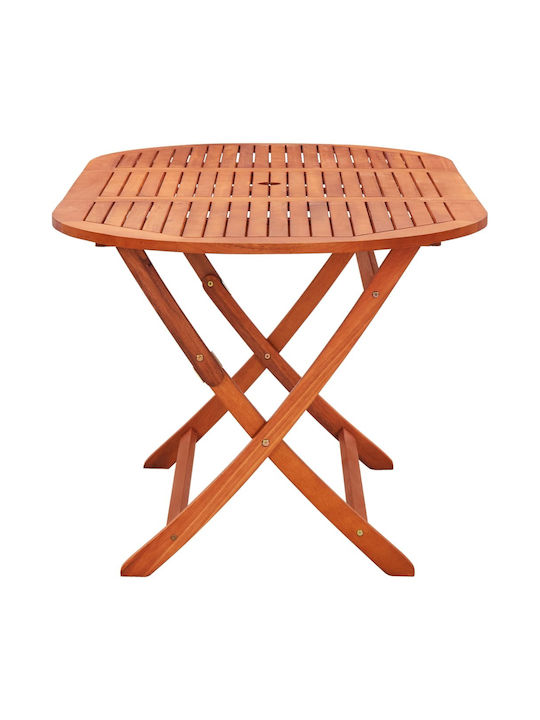 Outdoor Dinner Foldable Wood Table Natural 160x85x75cm