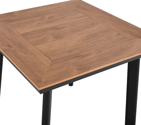 Taber Outdoor Dinner Free Standing Table with Polywood Surface and Aluminum Frame Anthracite 80x80x72cm