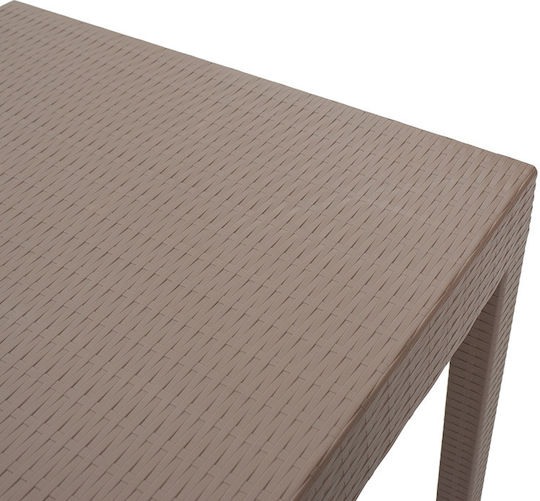 Tisch für kleine Außenbereiche Rattan Stabil Gabi Mocha 80x80x77cm