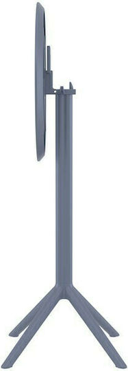 Tisch Bar für kleine Außenbereiche Zusammenklappbar Sky Dark Grey 60x60x108cm