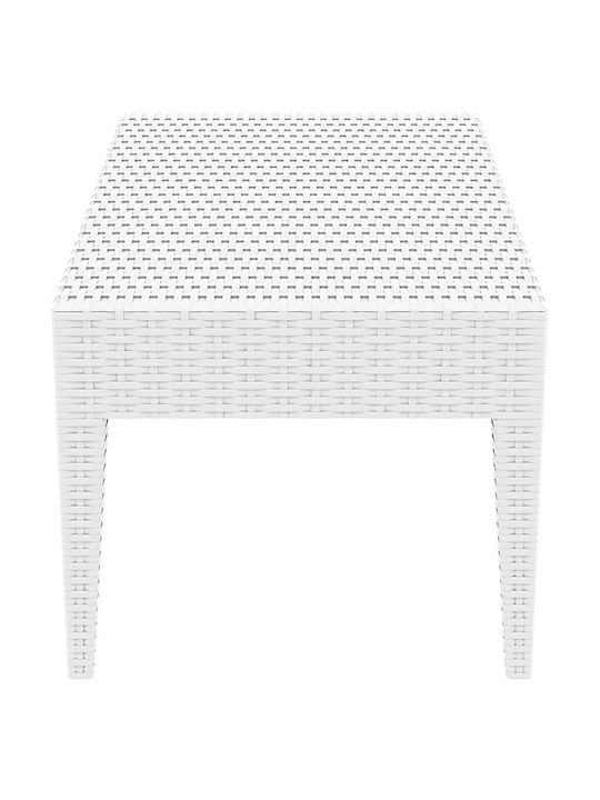 Miami Sitting Room Outdoor Free Standing Rattan Table White 92x53x45cm