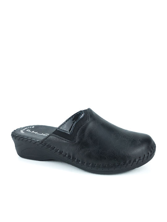 Fild Anatomic Sparta 21 Anatomic Leather Women's Slippers In Black Colour