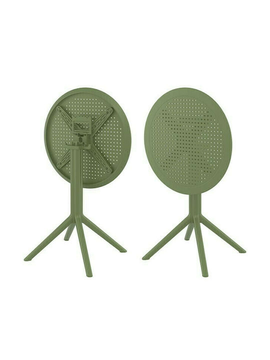 Sky Outdoor Dinner Foldable Polypropylene Table Olive 60x60x74cm