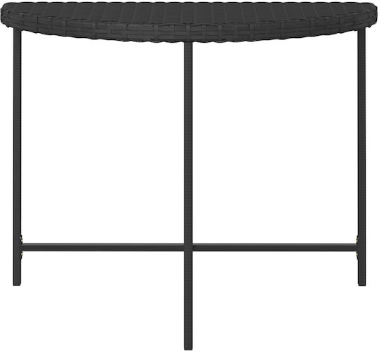 Outdoor Dinner Free Standing Rattan Table Black 100x50x75cm