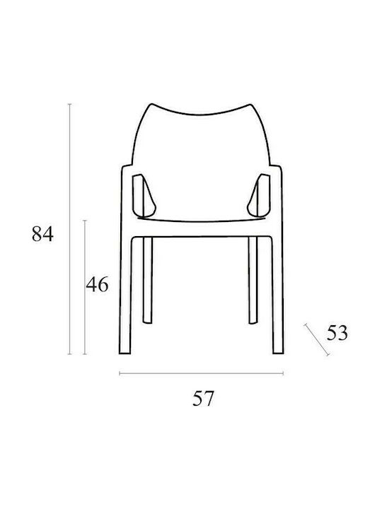 Outdoor-Stuhl Polypropylen Diva Light Blue 57x53x84εκ.
