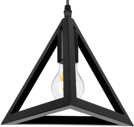 GloboStar Triangle Pendant Light Black Grid with Socket E27 60x22x130cm
