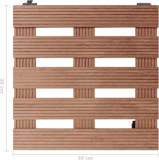 vidaXL Blumentopfständer Kunststoff Braun mit Rädern 30cmx30cmcm. 2Stück
