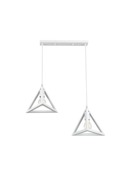 GloboStar Triangle Pendant Light Suspension Grid for Socket E27 White