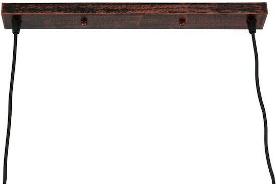 GloboStar Triangle Pendant Light Copper Grid with Socket E27 60x22x130cm
