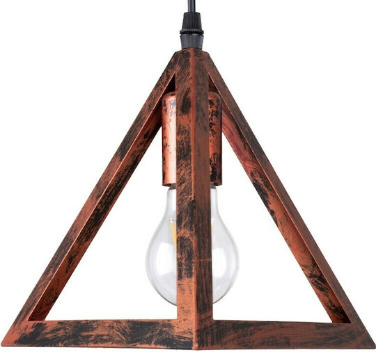 GloboStar Triangle Pendant Light Copper Grid with Socket E27 60x22x130cm