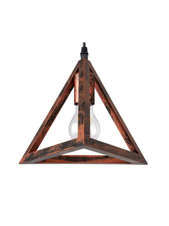 GloboStar Triangle Pendant Light Copper Grid with Socket E27 60x22x130cm