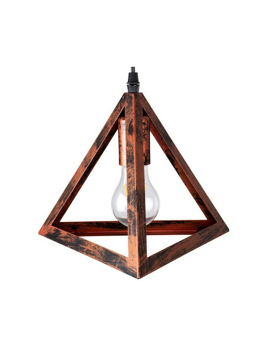 GloboStar Triangle Pendant Light Copper Grid with Socket E27 60x22x130cm