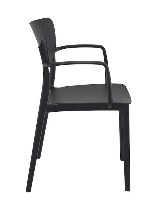 Outdoor Chair Polypropylene Lisa Black 54x53x82cm
