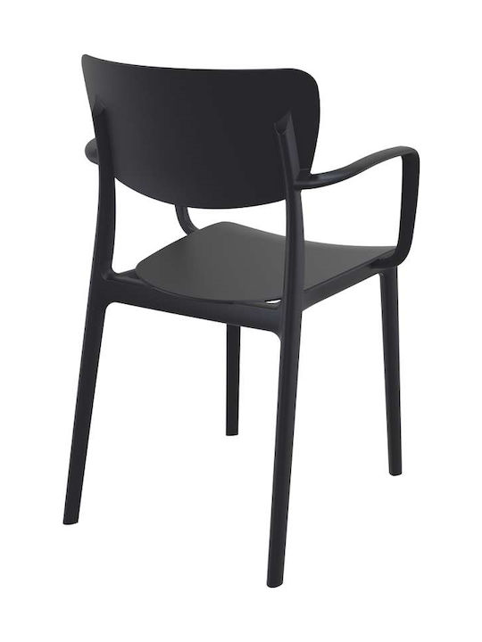 Outdoor Chair Polypropylene Lisa Black 54x53x82cm