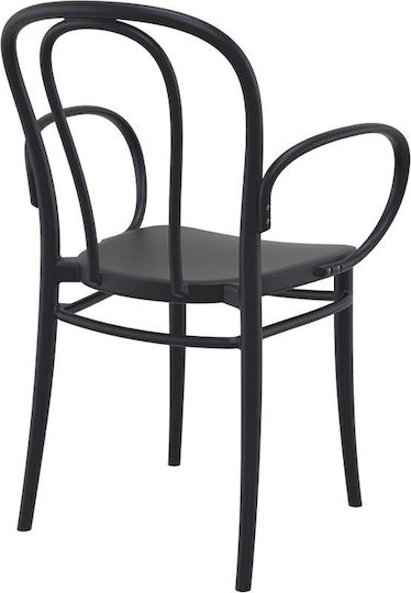 Καρέκλα Ζαππείου Πολυπροπυλενίου Victor XL Black 57x52x85εκ.