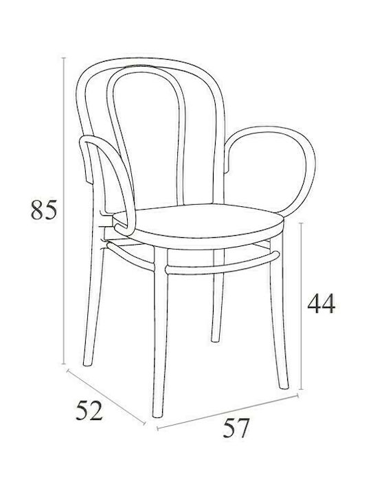 Καρέκλα Ζαππείου Πολυπροπυλενίου Victor XL Black 57x52x85εκ.