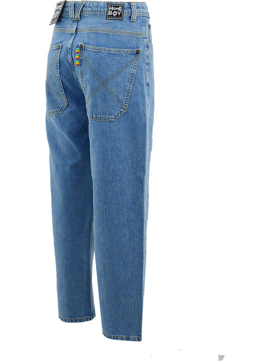 High Waist Women's Jean Trousers in Baggy Line Denim Moon