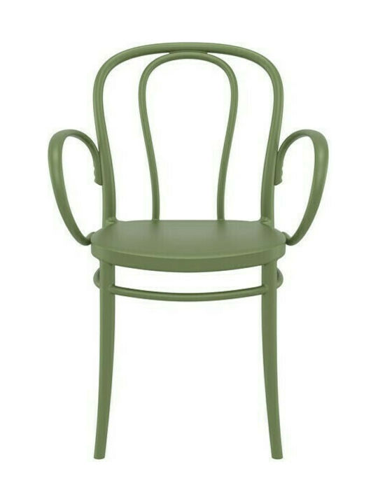 Outdoor Armchair Polypropylene Victor XL Olive Green 1pcs 57x52x85cm.