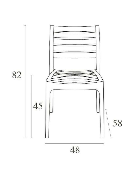 Outdoor-Stuhl Polypropylen Ares Black 48x58x82εκ.