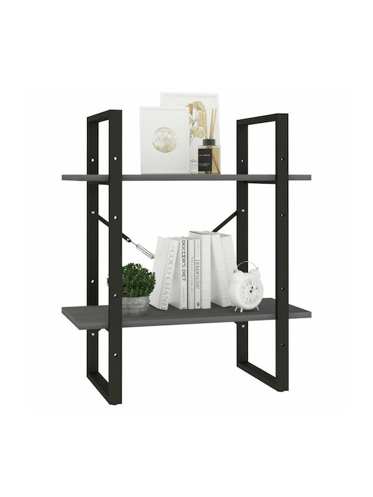 Bibliotecă Gri - Negru 60x30x70 cm