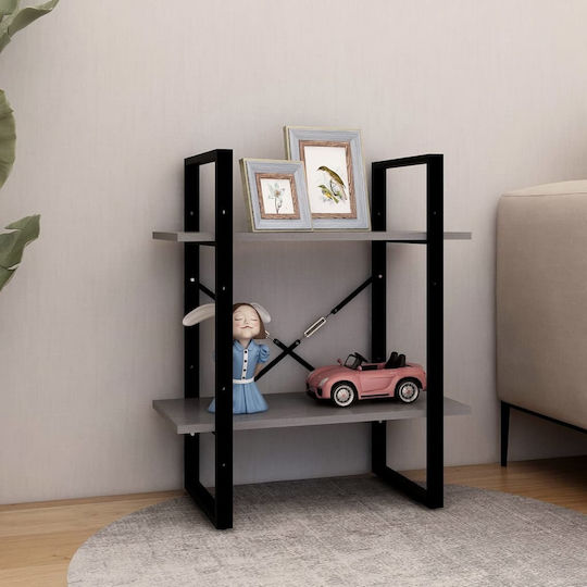 Bibliothek Grau - Schwarz 60x30x70cm