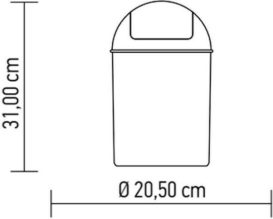 Cyclops Κάδος Απορριμμάτων Πλαστικός Γκρι 7lt