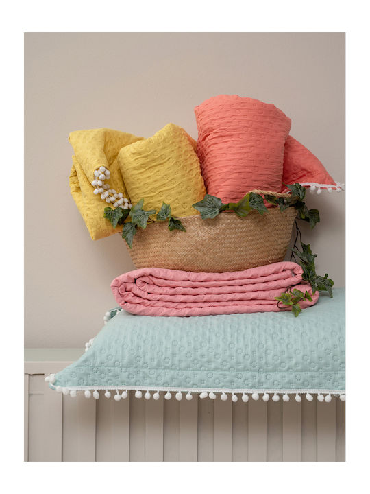 Palamaiki Juniper Coverlet Queen Size Microfiber Coral 220x240cm