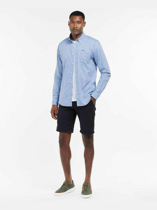 Long-sleeved Linen Shirt Light Blue
