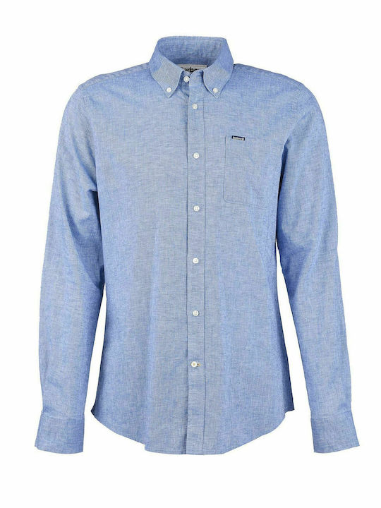 Long-sleeved Linen Shirt Light Blue