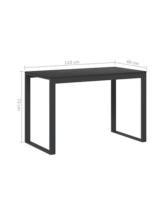 Birou Din Lemn Negru Cu Picioare Metalice 110x60x73cm