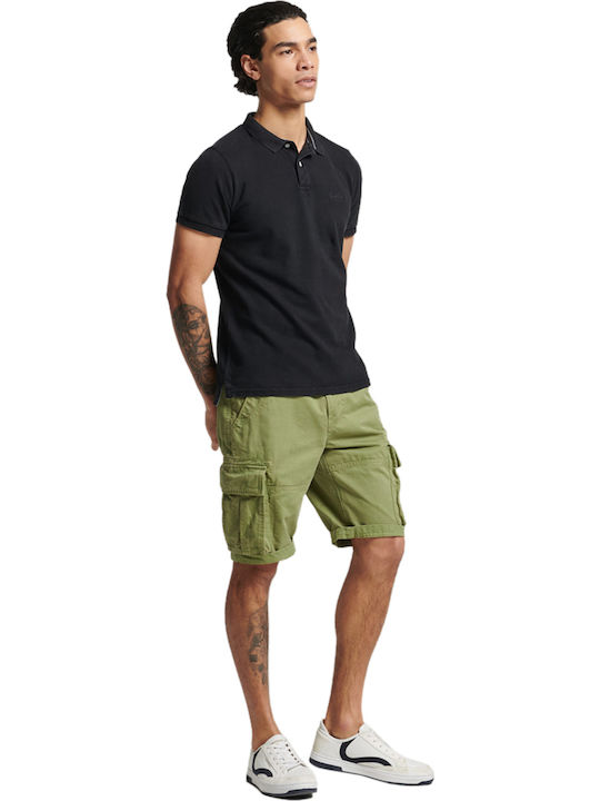 Polo Kurzarm Bluse Dunkelgrau