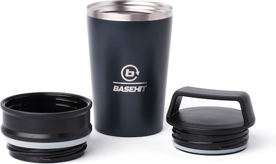 Basehit Κούπα Ποτήρι Θερμός Ανοξείδωτο BPA Free 300ml Forest Green