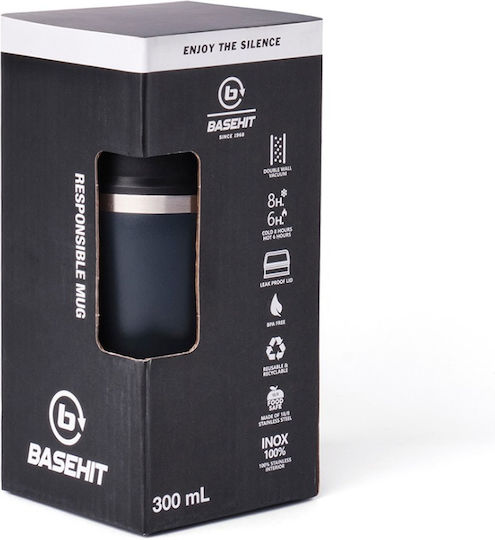 Basehit Κούπα Ποτήρι Θερμός Ανοξείδωτο BPA Free 300ml Forest Green