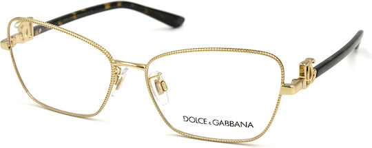 Dolce & Gabbana Γυναικείος Μεταλλικός Σκελετός Γυαλιών Πεταλούδα σε Χρυσό Χρώμα DG1338 1354