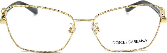 Dolce & Gabbana Γυναικείος Μεταλλικός Σκελετός Γυαλιών Πεταλούδα σε Χρυσό Χρώμα DG1338 1354