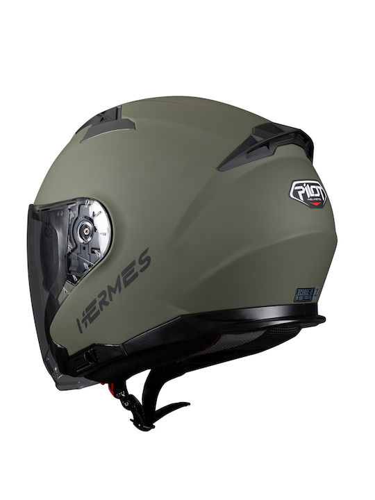 Pilot Hermes SV Mat Military Κράνος Μηχανής Jet ECE 22.06 1400gr με Sunvisor