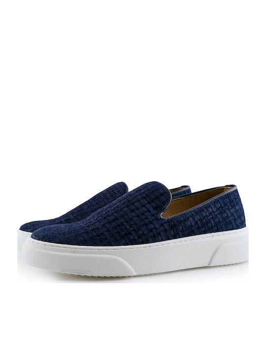 Кожа Мъжки Slip-On Син