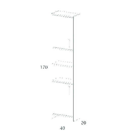 Martin Alon 2 Badezimmersäule Boden mit Melamin H40xB20xH170cm Weiß