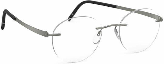 Silhouette Momentum Männer Metall Brillengestell aus Titanium Grau 5529 EP 6660