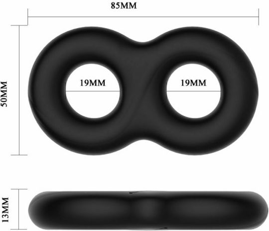 Crazy Bull Super Soft Silicone Пръстен Петел и тестиси Силикон Черен BI-210185