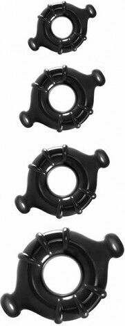 Ns Novelties Renegade Vitality Rings Set Cock Rings Schwanz Schwarz 4Stück