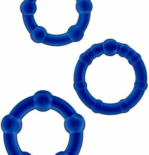 Blush Stay Hard Beaded Cock Rings Blue