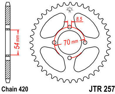 JT Sprockets Rear Sprocket 36 Teeth for Honda C50 / Kymco Visa-R 110