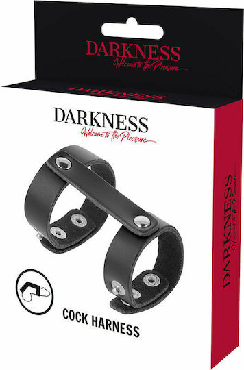 Darkness Cock Harness Adjustable Leather Penis & Testicles Ring