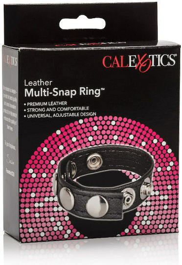 Calexotics Adonis Leather Multi-Snap Ring Cock Ring Schwanz Leder Schwarz